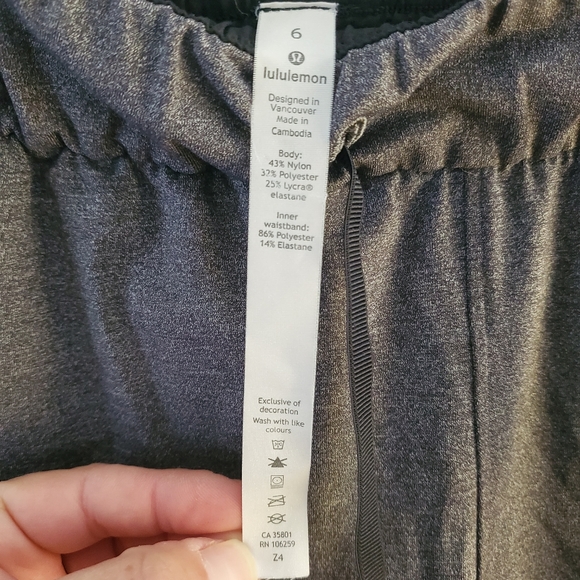 Lululemon on the fly pants sz 6 heathered gray black 27" inseam - Picture 8 of 10